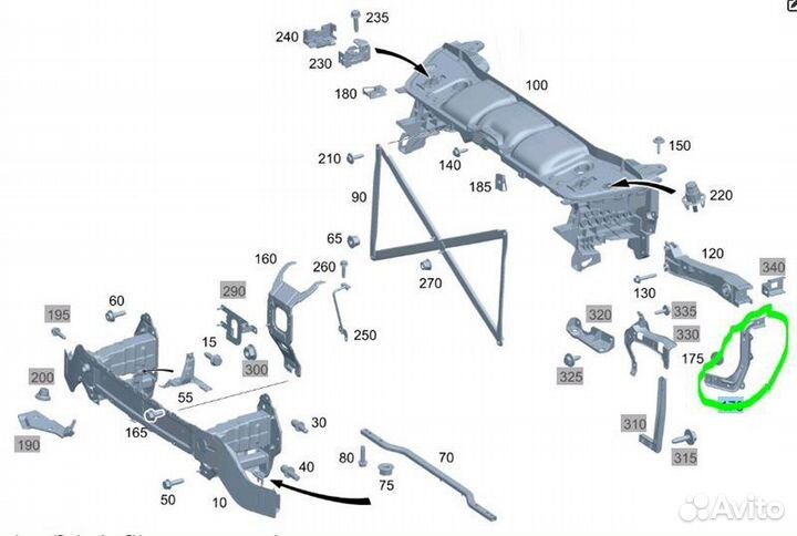 Кронштейн левый Mercedes-Benz Gle-Class AMG GLE 53