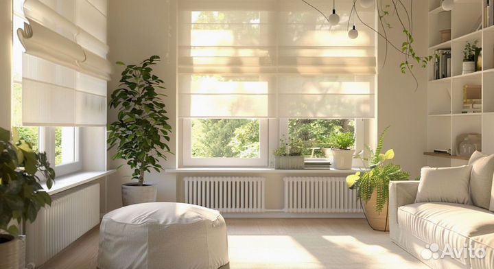 Шторы плиссе с электроприводом