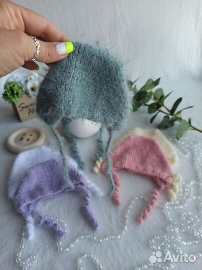 Шапка для куклы,текстильной,интерьерной, вязаной