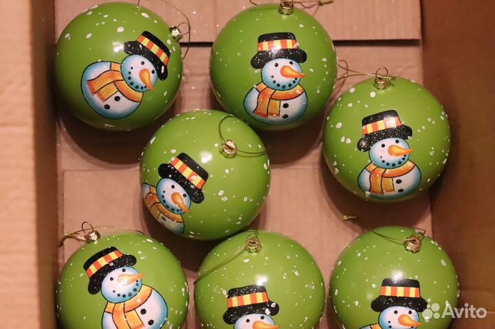 Шарики новогодние дизайнерские 7 штук