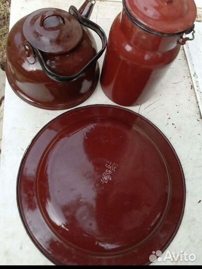 Старинный кувшин, эмалерованая посуда СССР