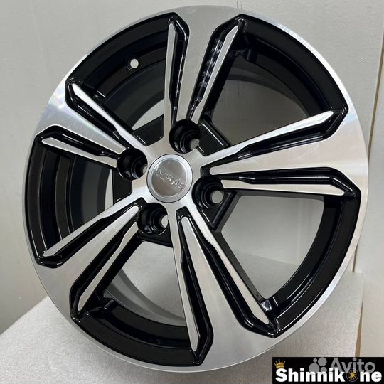 Литые диски R15 4/100 кик кс777 Solaris Алмаз Чёрн