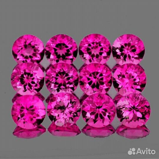 Топаз натуральный 4,33Ct 12шт 4мм VVS Розовый