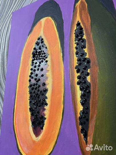 Картина акрилом на холсте Папайя