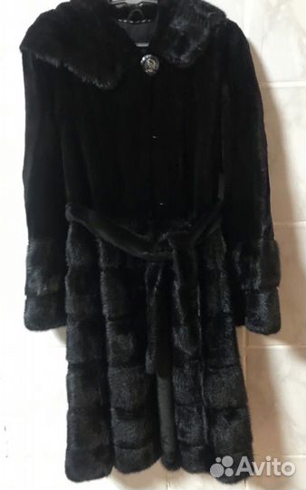 Шуба норковая с капюшоном 42 44