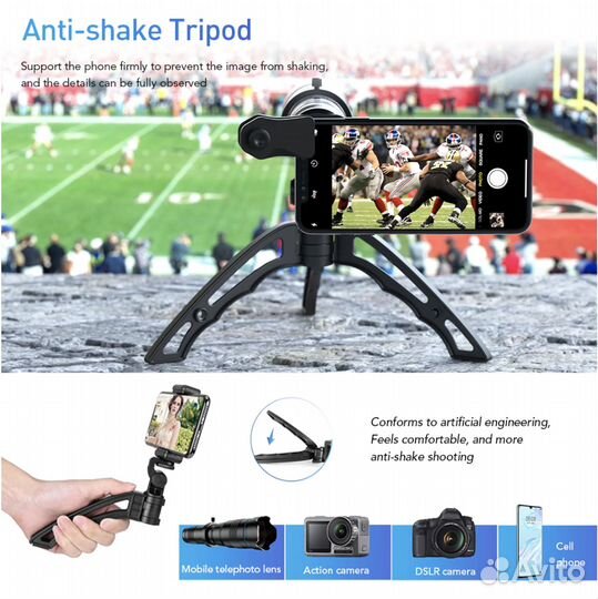 Профессиональный HD телеобъектив 20-40X к телефону