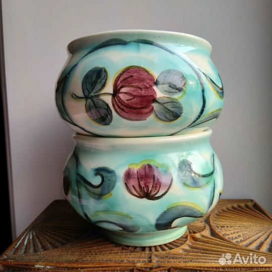 Керамика СССР чайник Петушки, молочник Конаково