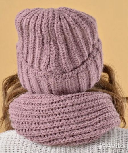 Комплект шапка и снуд женский