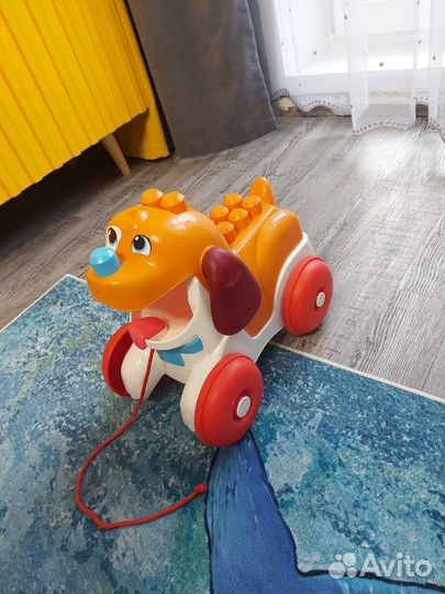 Собака толокар Mega Bloks, каталка Fisher Price