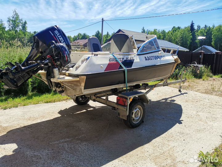 Катер Гризли 470DC+ Suzuki 50+Suzuki 2.5 +прицеп