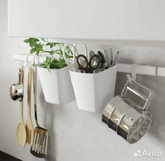 Рейлинг IKEA Суннерста+2 Контейнера+4 крючка