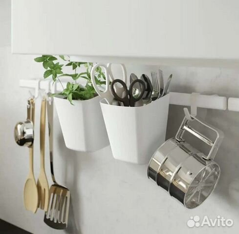 Рейлинг IKEA Суннерста+2 Контейнера+4 крючка