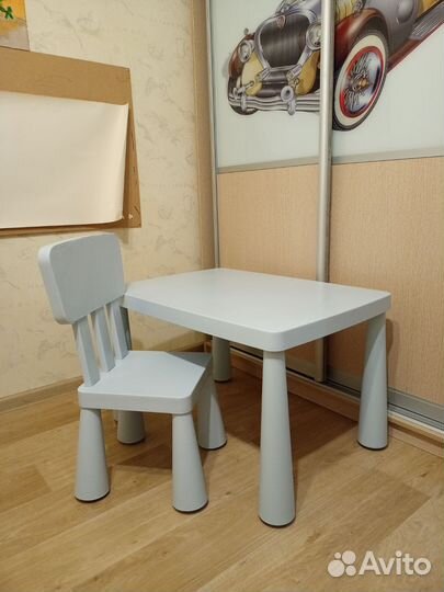 Детский Стол и стул IKEA маммут
