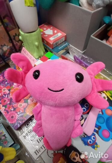 Мягкая Игрушка Аксолотль рыбка из Майнкрафт