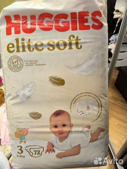 Подгузники huggies elite soft 3 - 72
