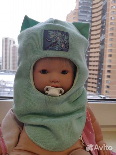 Шапка шлем для девочки 50 52