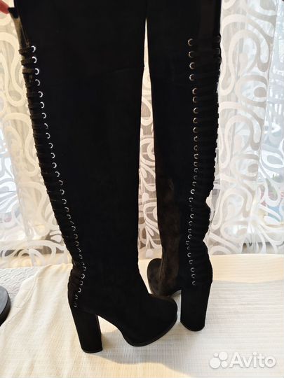 Сапоги ботфорты, еврозима, размер 35