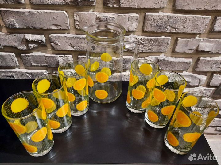 Кувшин и стаканы (6 шт.) Италия