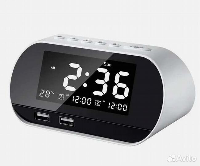 Новый будильник с FM-радио, с 2 usb портами
