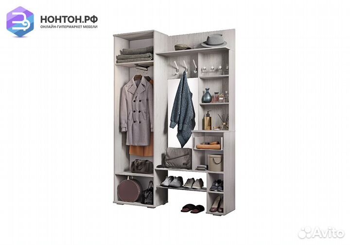 Прихожая Шанель ясень белый / ясень темный