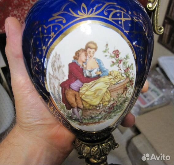 Кувшин Бронза и Фарфор. Кавалер с дамой. 43 см