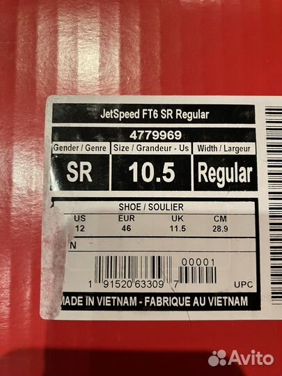 Коньки ccm jetspeed ft6 размер 10.5