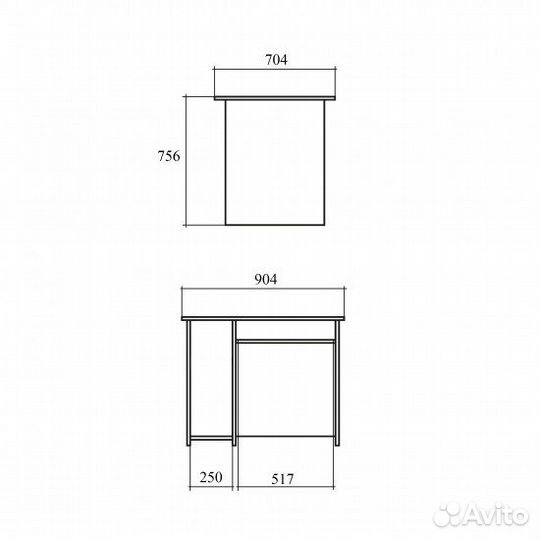 Стол компьютерный Монолит см15.3, 904*704*756, оре