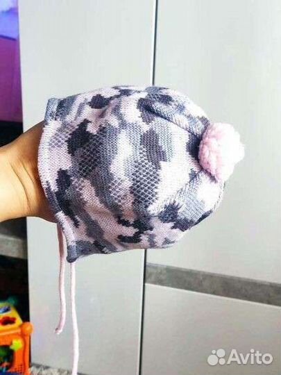 Шапка для девочки,от 6 до 18 мес, демисезонная
