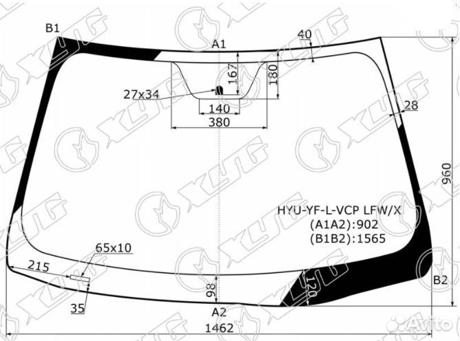 Лобовое стекло на hyundai sonata YF 10-14