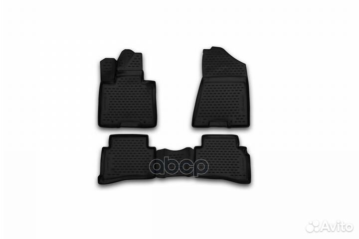 Комплект резиновых автомобильных ковриков 3D в