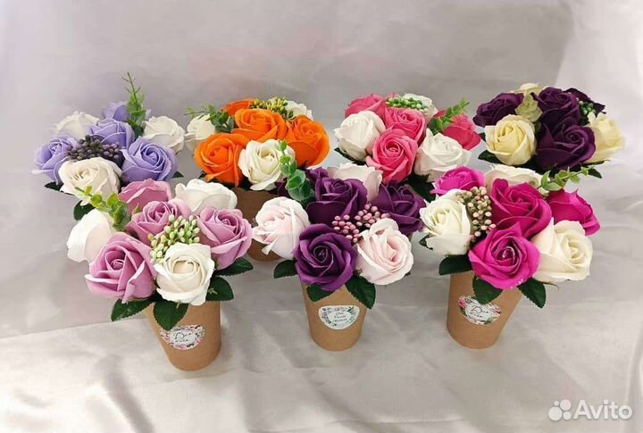 Букеты из мыльных роз