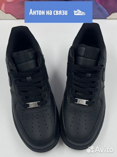 Кроссовки Nike Air Force 1 черные белые 41-45