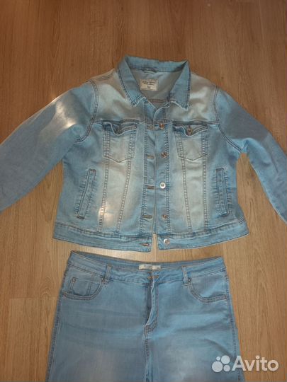 Женские вещи куртка джинсовая и бриджи 54