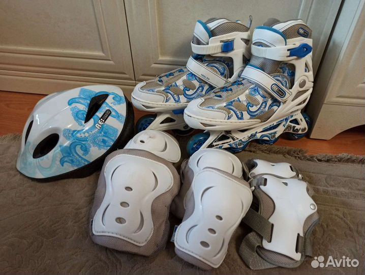 Ролики раздвижные 6 in 1, защита, шлем