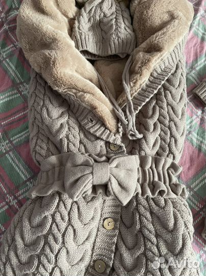 Конверт+комбинезон на выписку вязаный