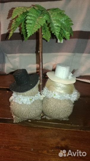 Композиция: 2 забавные фигурки-куколки текстиль пл