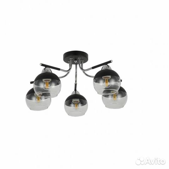 Люстра металл и стекло в спальню модерн