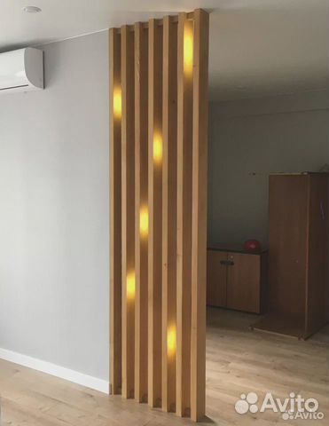 Реечная перегородка рейки 40*60,40*80 зонирование