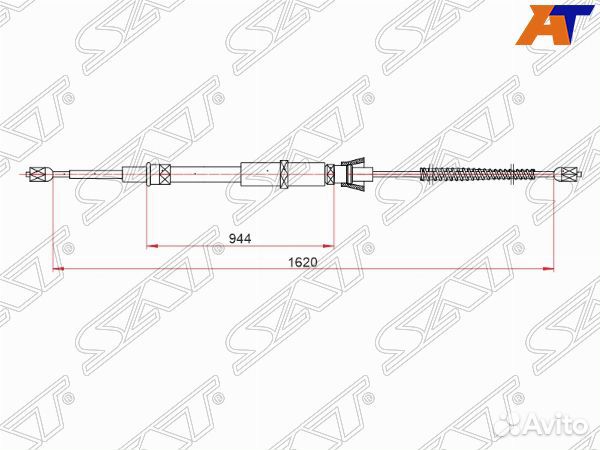 Трос ручного тормоза skoda octavia RH/LH 96-10