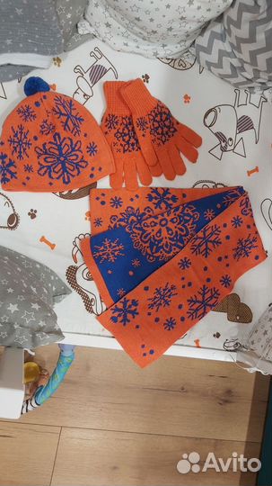 Шапка+перчатки+шарф