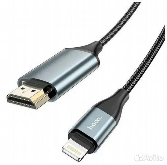 Кабель Hoco hdmi/Lightning UA15, 2 м, 1 шт, черный