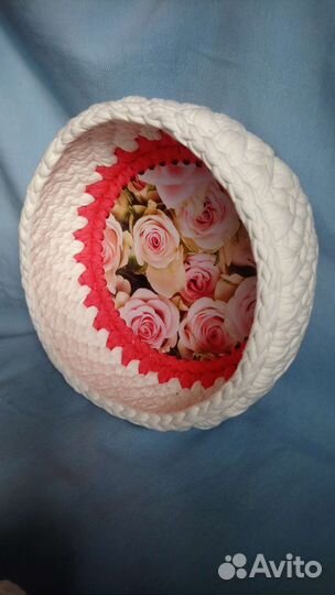 Корзина из трикотажной пряжи