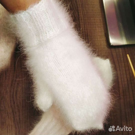 Варежки пуховые из кролика