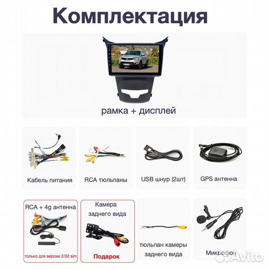 Topway SsangYong Action NEW LTE CarPlay 4/32гб