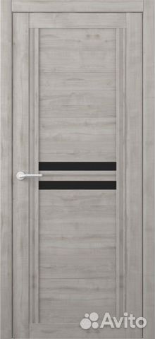 Межкомнатная дверь Каролина остеклённая графит 800