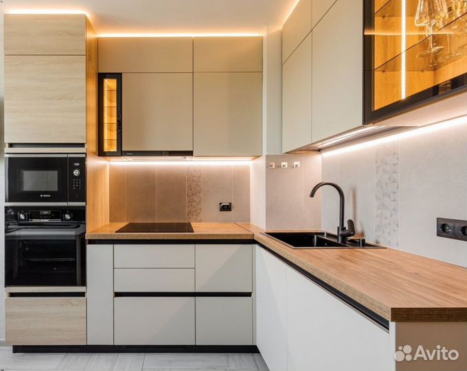 Кухня Бежевая по индивидуальному заказу