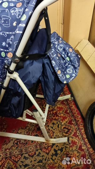 Детские санки коляска с колесами бу
