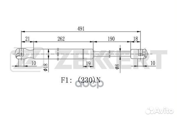 Пружина газовая багажника Peugeot 406 95- gf-21