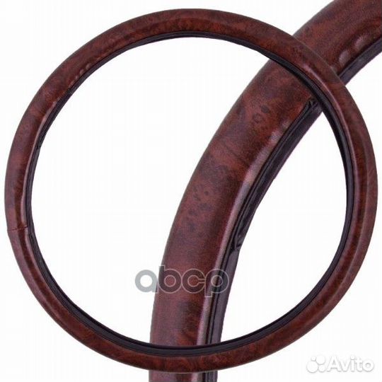 Оплетка skyway Wood-4 L Коричневая экокожа S011