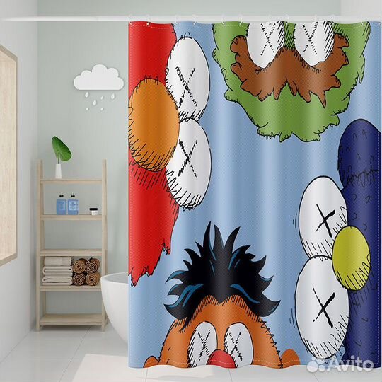 Kaws bearbrick Supreme штора для ванной 180x200